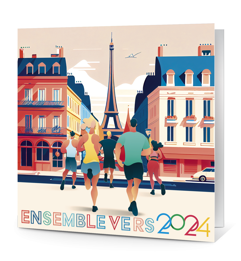 Paris. Cartes de vœux 2024 pour entreprises solidaires, fan de sport